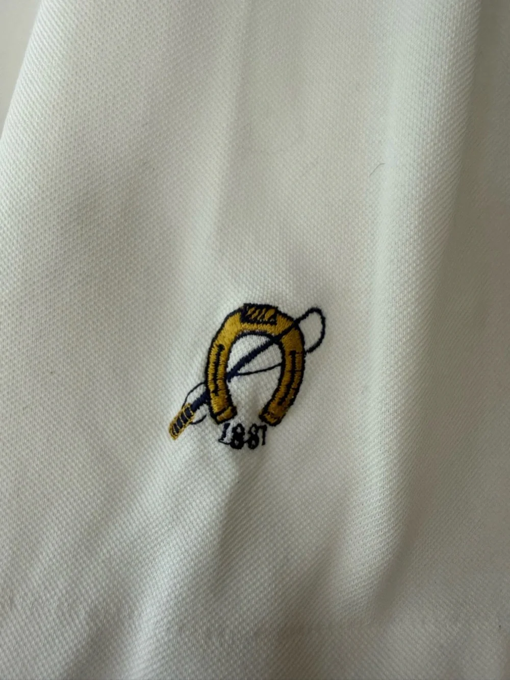 Polo by Ralph Lauren White Polo with Peach Pony Logo. POLO GOLF w/ cool arm logo